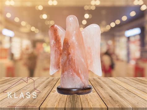 NEW Natural PINK Himalayan Rock Salt Lamp Crafted ANGEL Mood Light