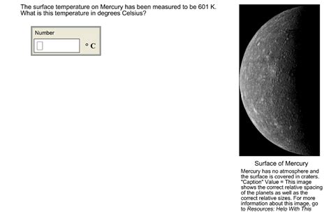 Solved The surface temperature on Mercury has been measured | Chegg.com