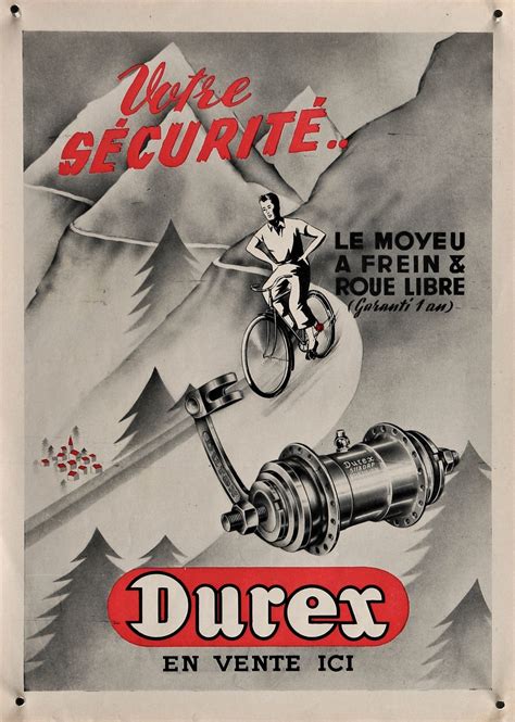 Authentic Vintage Poster | Durex Bicycles