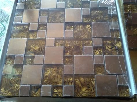 Brushed Copper Gold Effect Stainless Steel Mosaic Wall Tiles Sheet 300x300mm 1m2 Ebay