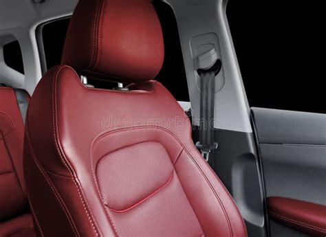 Red Luxury Modern Car Interior Detail Of Modern Car Interior Stock