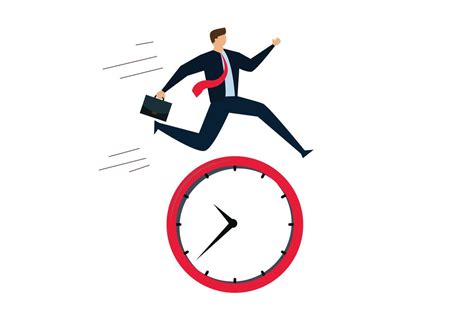 Smart Time Management Businessman Employee Worker Jump Over Time Passing Clock 16106193 Vector