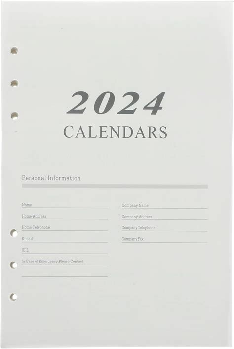 Amazon NUOBESTY 2024 English Planner Refills 2023 Calendar