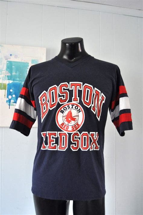 Rare Vintage Boston Red Sox Striped Jersey Tshirt Authentic Etsy