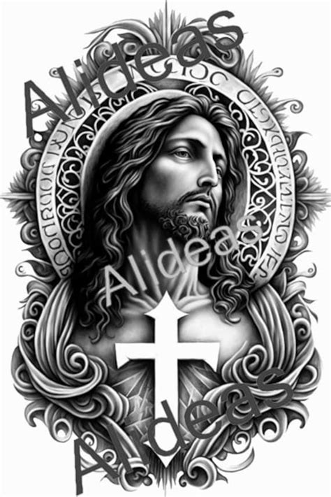 Jesus Face Tattoo Drawing
