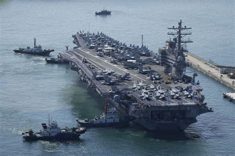 Us Aircraft Carrier Arrives In South Korea To Deter Pyongyang The Star