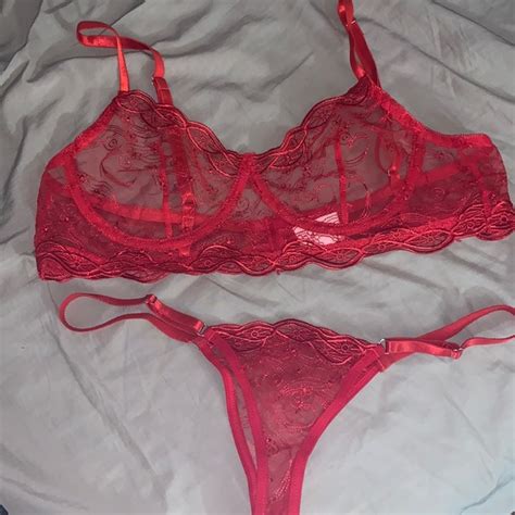 Shein Intimates And Sleepwear Red Lingerie Set Poshmark