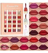 Amazon 6Pcs Lip Liner And Lipstick Set DNM Chestnut Nude Dark