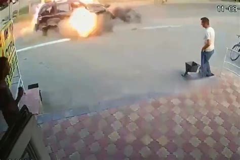 Video shows moment car bomb blasts Ukrainian 'traitor' in