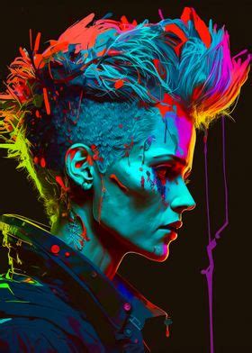 Neon Cyberpunk Babe Pixie Poster By Echelon IMG Displate