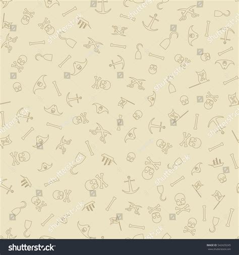 Pirates Themed Freehand Drawings Seamless Pattern Stock Vector Royalty