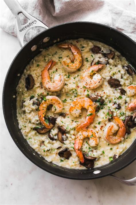 Mushroom Parmesan Shrimp Risotto Recipe | Little Spice Jar