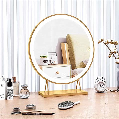 LED Strip Makeup Mirror with Gold Frame – Medium | The Makeup Mirror Co.