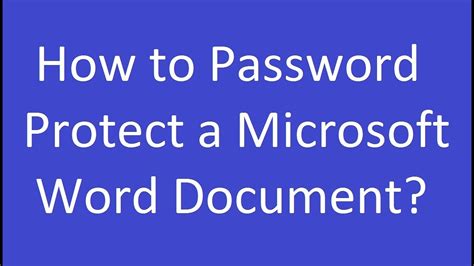 How To Password Protect A Word Document From Editing Retsail