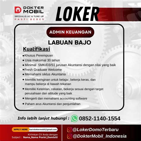 Terbaru Loker Lowongan Kerja Admin Keuangan Di Labuan Bajo Wa