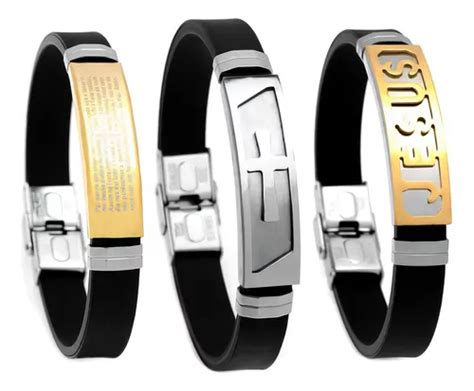 Combo Pulseira Bracelete A O Inox Ajust Vel Kit Cm Cm