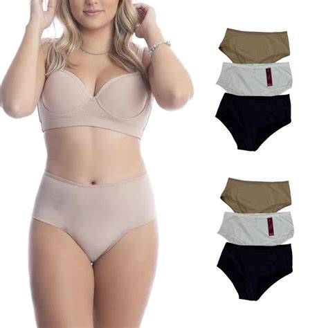 Kit 6 Calcinhas Tanga Plus Size Básica Cintura Alta Lateral Larga