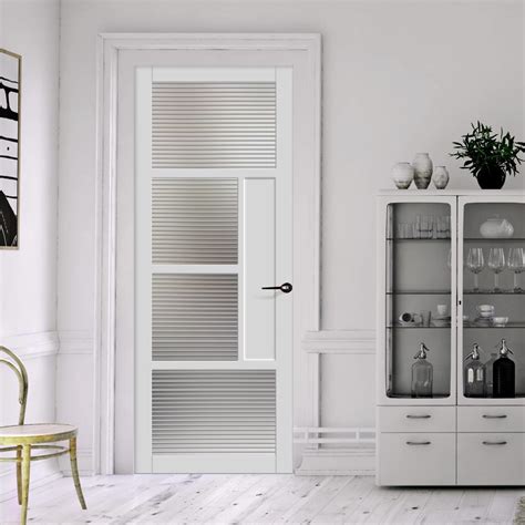 Handmade Eco Urban Boston 4 Pane Door Dd6311 Reeded Glass White Pr