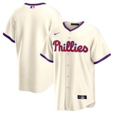 Philadelphia Phillies Alternate Replica Team Jersey Cream Mlb Bluefink