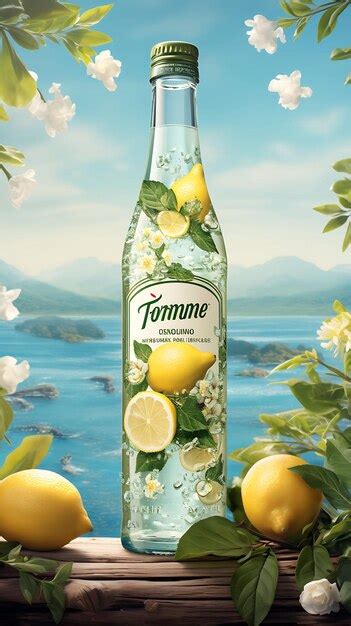 Premium Photo Nimbu Pani Drink Poster With Lemons And Mint Leaves