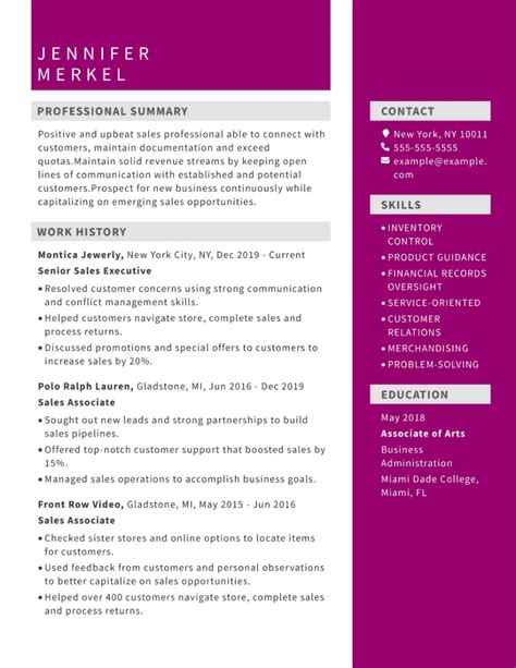 Best Sales Associate CV Examples Template In 2025