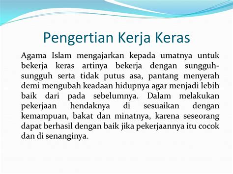 Kerja Keras Dalam Islam