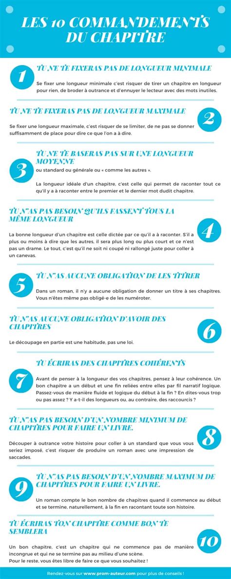 Les 10 Commandements Du Chapitre Quelle Longueur Pour Un Chapitre