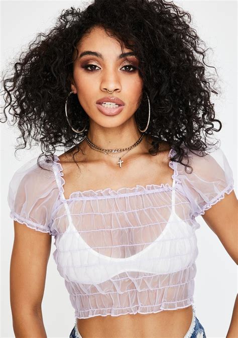 Motel Marilla Sheer Crop Top Dolls Kill