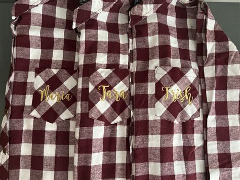 Monogrammed Flannel Shirt Custom Flannel Shirt Etsy