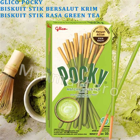 Jual Glico Pocky Biskuit Stik Bersalut Krim Biskuit Rasa Green Tea