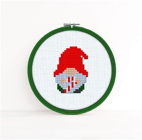 Christmas Gnome Cross Stitch Pattern Mini Christmas Gnome Etsy