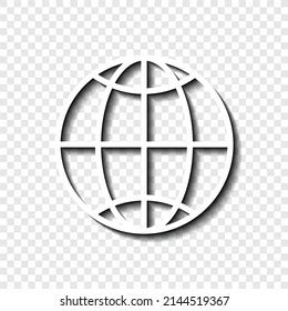 Simple Globe Icon Linear White Icon Stock Vector Royalty Free