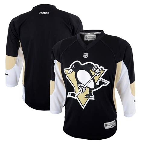 Youth Pittsburgh Penguins Reebok Black Replica Home Jersey