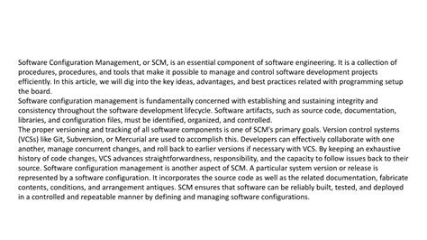 PPT Software Configuration Management In Software Engineering