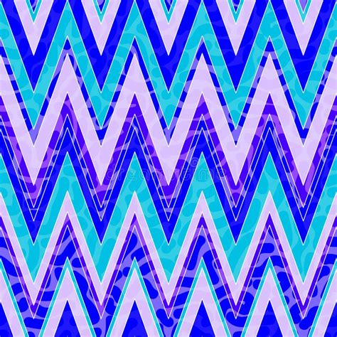 Abstract Purple On Blue Zig Zag Seamless Pattern Stock Vector