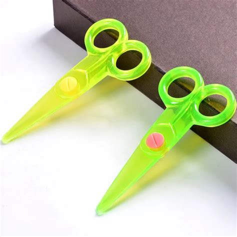 3PC/pack Hot sellingTransparent safety all plastic scissors Handmade ...