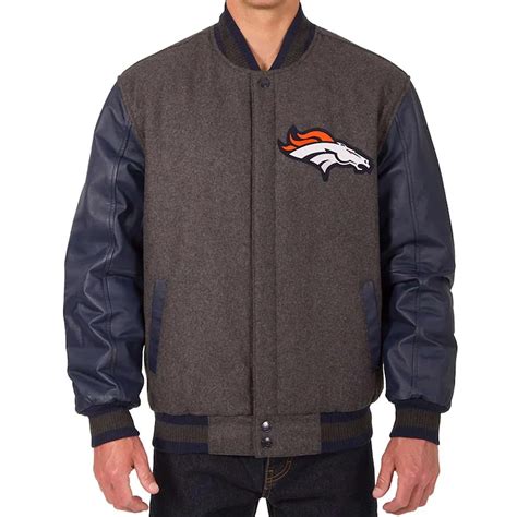 Charcoal Denver Broncos Varsity Jacket A2 Jackets