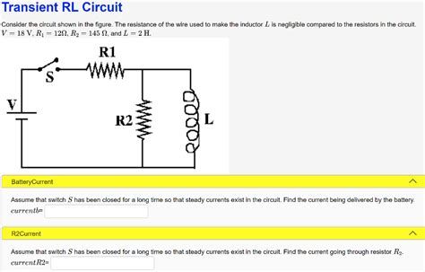 Solved Transient Rl Circuit Consider The Circuit Shown In