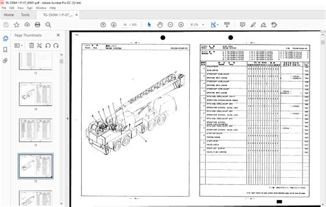 Tadano Faun Tg M Hydraulic Crane Parts Catalog Manual Sn