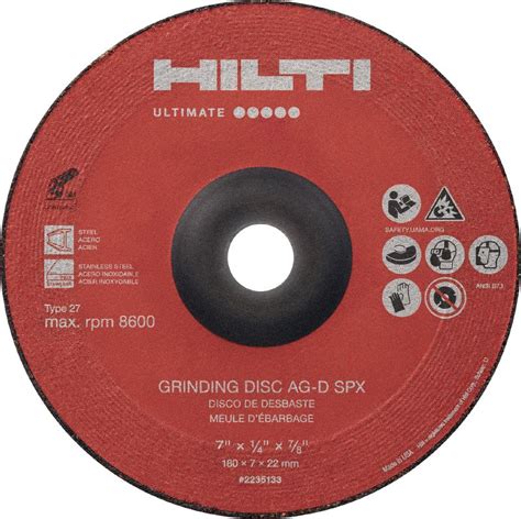 AG D SPX Type 27 Ceramic Grinding Disc Abrasives Hilti USA