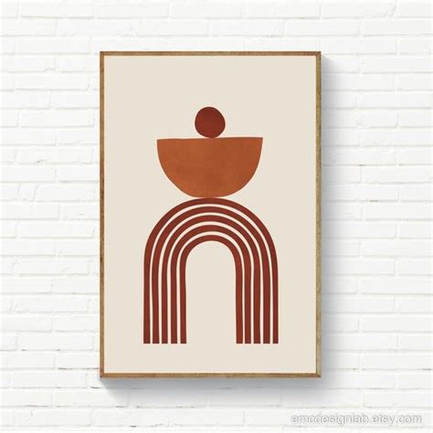 Terracotta Rainbow Print Burnt Orange Print Scandinavian Etsy