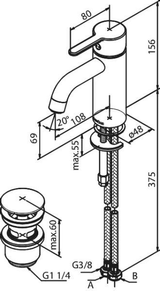 Damixa Silhouet S H Ndvaskbatteri M Push Open Bundventil Vvs Nr