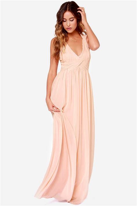 Lulus Exclusive Strike A Minerva Peach Maxi Dress Peach Maxi Dresses Maxi Dress Shop Maxi