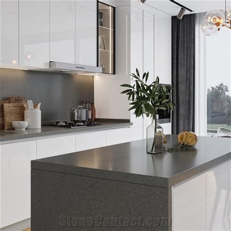 Oppein Grey Color Quartz Stone Slabs From China Stonecontact