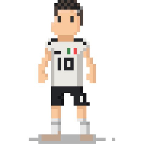 Pixel Art White Uniform Soccer Player 27517658 Png