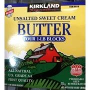 Kirkland Signature Unsalted Sweet Cream Butter Calories Nutrition