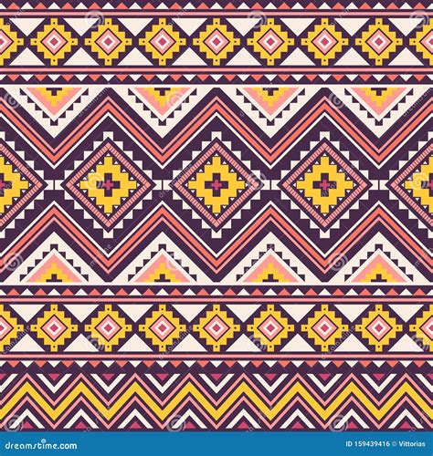 Tribal Aztec Geometric Seamless Pattern Stock Vector Illustration Of