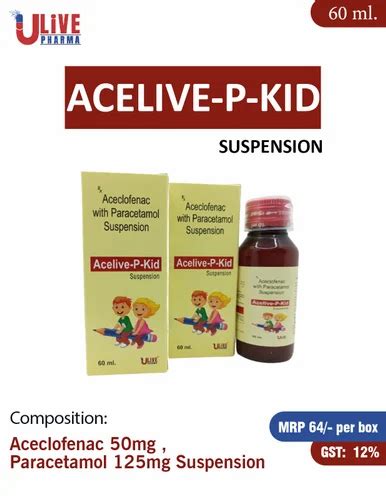 Syrup Aceclofenac Mg Paracetamol Mg Packaging Type Bottle