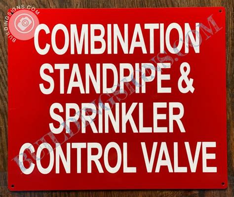 Combination Standpipe And Sprinkler Control Valve Sign Hpd Signs