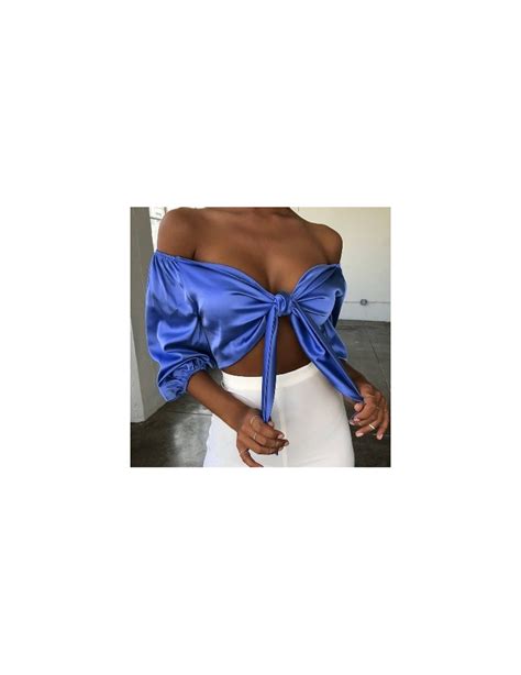 Sexy Satin Slik Crop Top Women Bow Sashes V Neck Crop Top Sleeveless